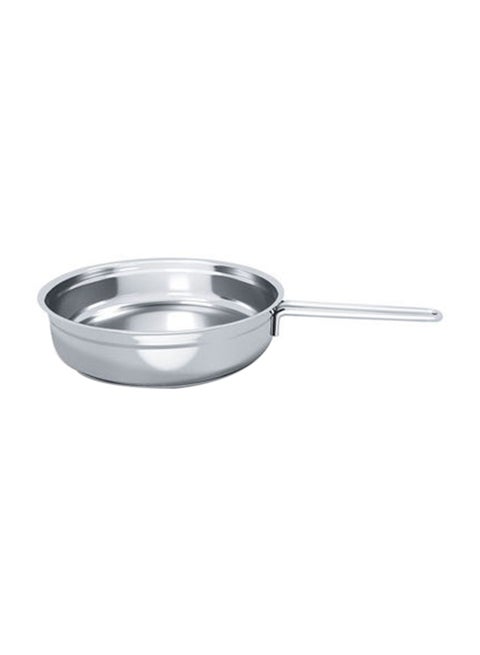 Stainless Steel Fry Pan 24cm (DFP 24W), Heavy Base Sandwich Bottom, 304 Grade, Ergonomic Handle, Strong & Durable, Well Polished Exterior, Non-Stick Interior, Oven Safe, Corrosion & Stain Resistant, Easy to Clean, Dishwasher Safe Silver 24cmcm