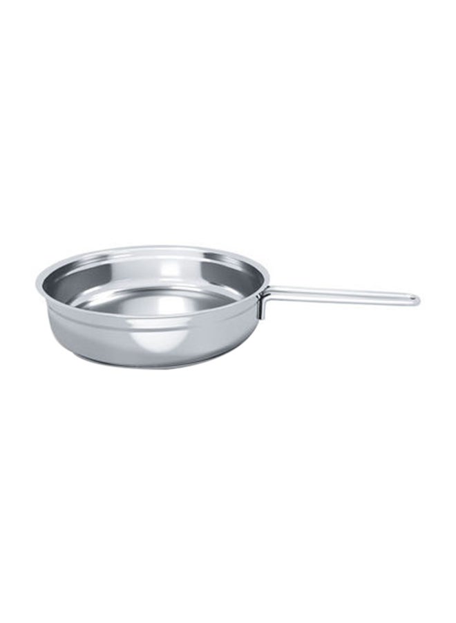 DELICI Stainless Steel Fry Pan 28cm (DFP 28W), Well Polished Exterior, Non-Stick Interior, Oven Safe, Dishwasher Safe, 304 Grade, Ergonomic Handle, Heavy Base Sandwich Bottom, Strong & Durable Silver 28cmcm  - Image 1