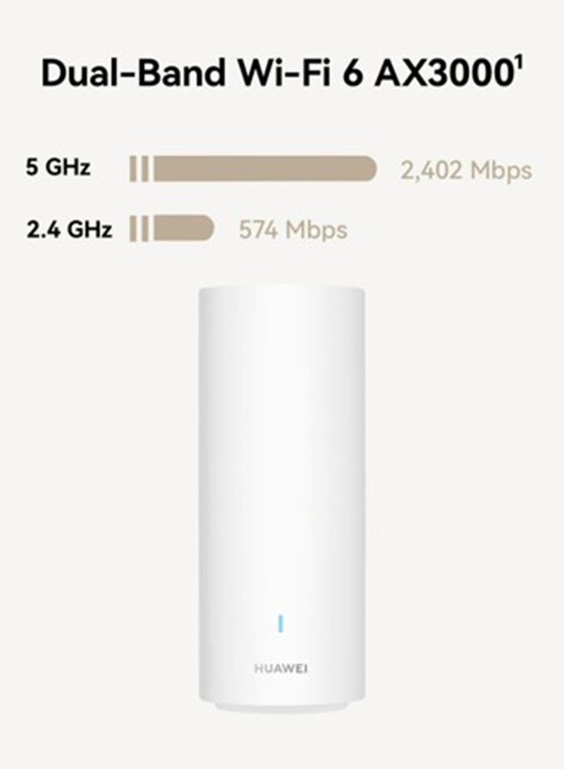 HUAWEI WiFi Mesh 3 Pack of 3, HUAWEI Whole-Home Wi-Fi System, HarmonyOS Mesh+, One-Touch Connect, Visualized Wi-Fi Diagnosis, HUAWEI HomeSec Security Protection, HUAWEI AI Life App White - Image 2