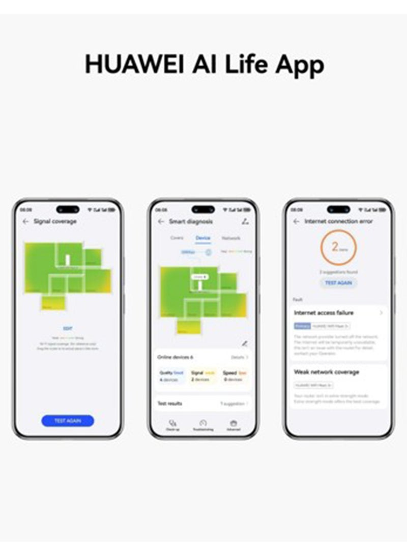 HUAWEI WiFi Mesh 3 Pack of 3, HUAWEI Whole-Home Wi-Fi System, HarmonyOS Mesh+, One-Touch Connect, Visualized Wi-Fi Diagnosis, HUAWEI HomeSec Security Protection, HUAWEI AI Life App White - Image 4
