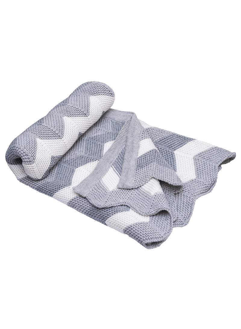 مون بطانية أطفال محبوكة من القطن - Image 1