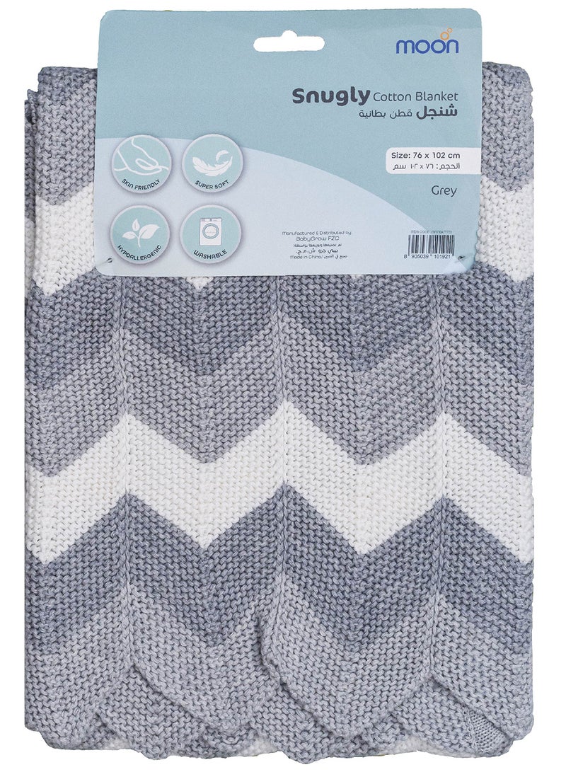 مون بطانية أطفال محبوكة من القطن - Image 2