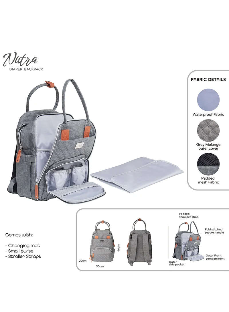 Moon Nutra Diaper Backpack - Grey