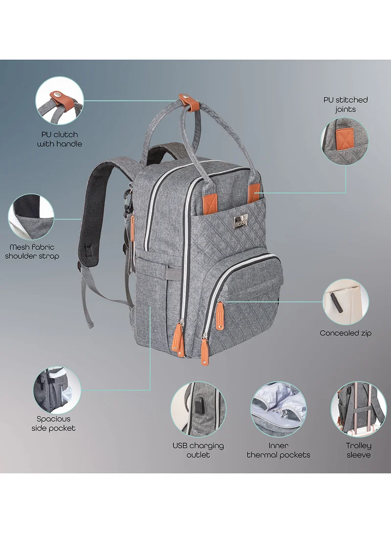 Moon Nutra Diaper Backpack - Grey