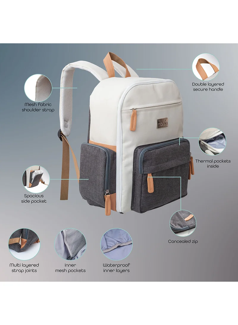 Moon Rocco Diaper Backpack With Changing Pad - Grey