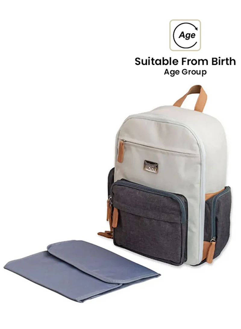 Moon Rocco Diaper Backpack With Changing Pad - Grey