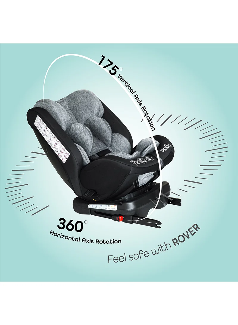 Moon Rover Baby Car Seat – Group 0+/1/2/3 360° Rotating Convertible Seat (0m–12y), Rear Facing 0–12m, Forward Facing 9m–12y, ISOFIX And Safety Harness – Black