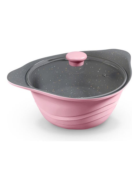 Sauce Pan With Tempered Air Vent Glass Lid Pink 20cm
