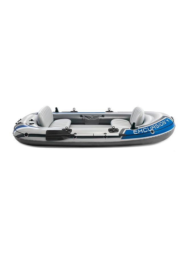 INTEX - INTEX Excursion Inflatable Boat Series: Includes Deluxe 54in Boat Oars and High-Output Pump – SuperTough PVC – Adjustable Seats with Backrest – Fishing Rod Holders – Welded Oar Locks - Image 1