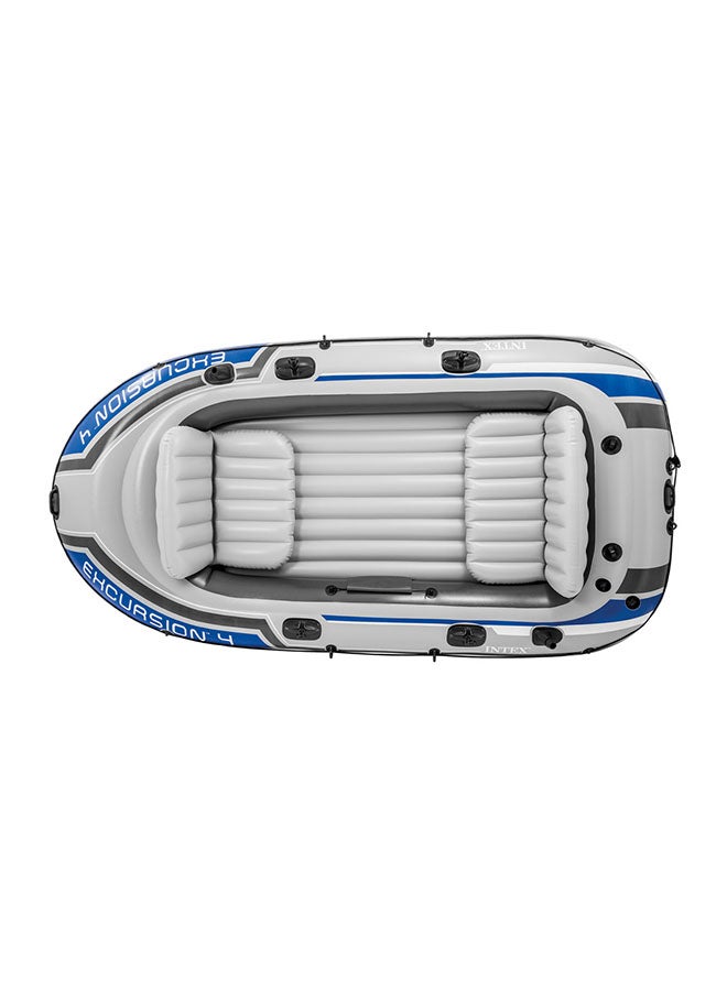 INTEX - INTEX Excursion Inflatable Boat Series: Includes Deluxe 54in Boat Oars and High-Output Pump – SuperTough PVC – Adjustable Seats with Backrest – Fishing Rod Holders – Welded Oar Locks - Image 1