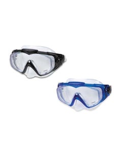 INTEX Intex Silicone Aqua Pro Mask Age 14+, Blue/Black, Medium, 12.4 x 10.5 22.2, 55981 17.14x51x14cm  - Image 1
