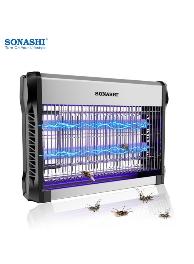 SONASHI Fly, Mosquitoes, and Insect Killer 20W with UV-A Tube for Instant Killing | No Poisonous Vapor/Odor | Easy hanging and clean with Removable Tray | Low Power Consumption Device SIK-720N Black 