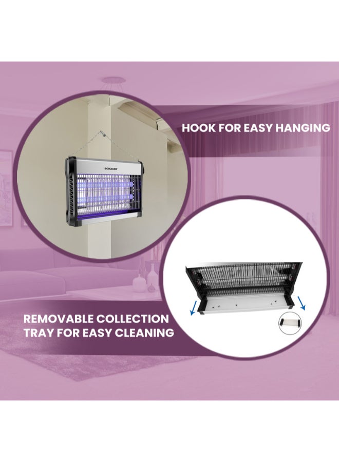 SONASHI - Fly, Mosquitoes, and Insect Killer 31W with UV-A Tube for Instant Killing | No Poisonous Vapor/Odor | Easy hanging and clean with Removable Tray | Low Power Consumption Device 31 W SIK-720N Black - Image 1
