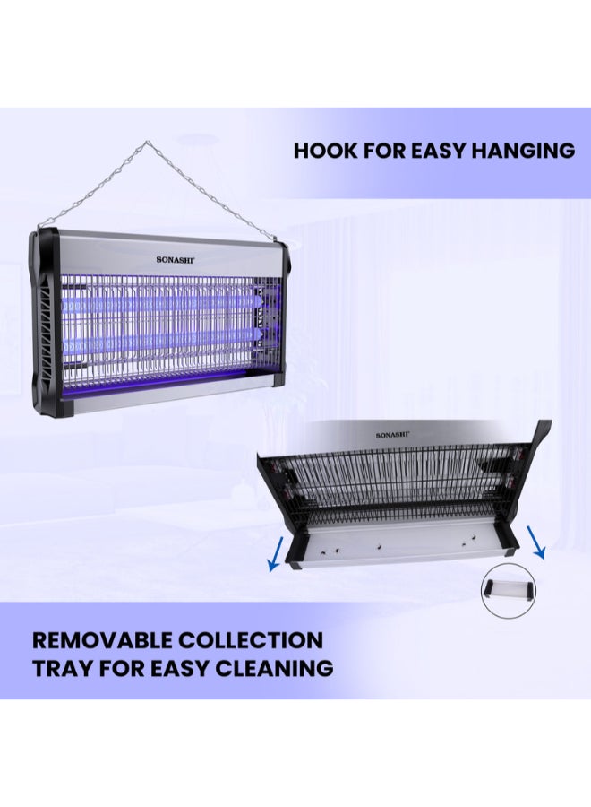 SONASHI - 41W Electric Automatic Pest Bug/Mosquito/Insect Killer With UV-A Tubes | No Poisonous Vapor/Odor | Hanging Chain for Easy Installation | Suitable for Kitchen, Home, Indoor, and Yards 41 W SIK-730N Black - Image 1
