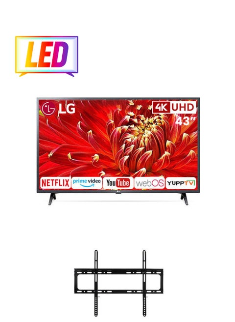 43 Inch Full HD LED Smart TV With Flat Panel TV Wall Mount Bracket 20 X 26Cm 43LM6370PVA Black