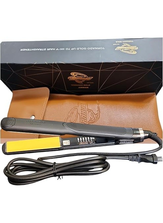 Gold-Professional 2 In 1 Ceramic Straightening Curler Multicolour