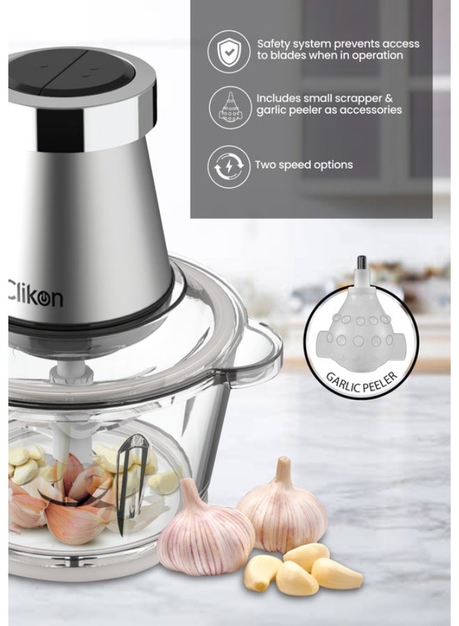 Clikon Chopper With Garlic Peeler Set 2 L 350 W CK2643 Multicolour - Image 3