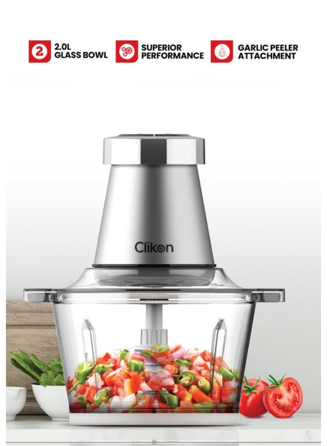 Clikon Chopper With Garlic Peeler Set 2 L 350 W CK2643 Multicolour - Image 2