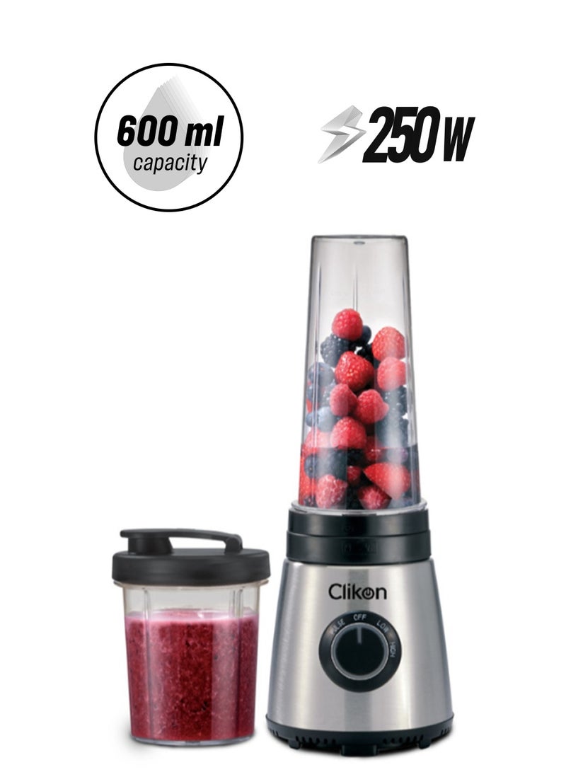 كليكون طقم أداة صنع مشروب السموذي بمحرك نحاسي قوي 600 ml 250 W CK2649 فضي/ أسود/ شفاف  - Image 1