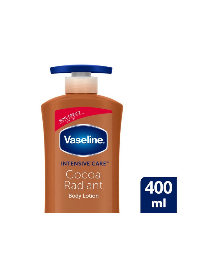Vaseline Lotion intensive care cocoa radiant made with 100% pure cocoa butter for a natural glow Promo Multicolour 400ml - Image 1