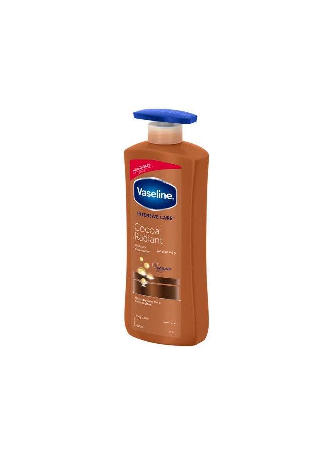 Vaseline Lotion intensive care cocoa radiant made with 100% pure cocoa butter for a natural glow Promo Multicolour 400ml - Image 2
