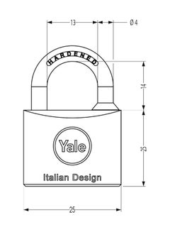 Yale 15-0110-2514-00-0201 110 Series Brass Padlock Gold 25mm  - Image 2