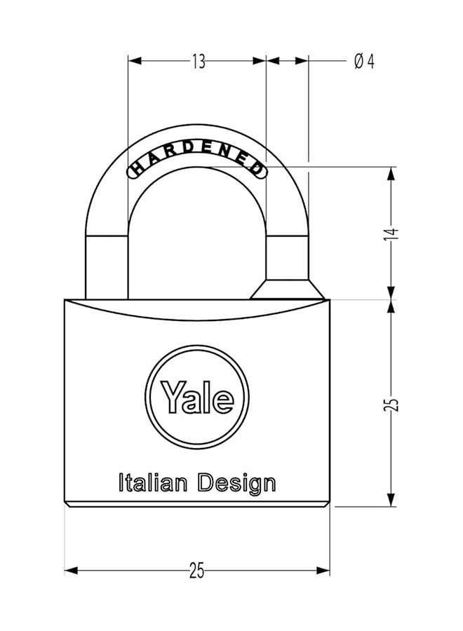 Yale 15-0110-2514-00-0201 110 Series Brass Padlock Gold 25mm  - Image 2