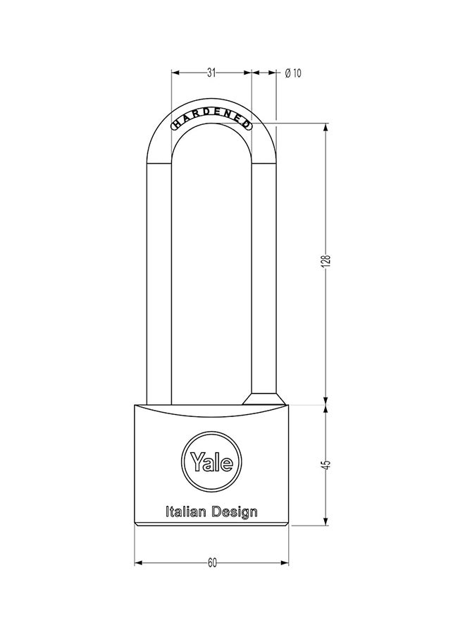 Yale Y1130060080X Y113 Series Long Arch Padlock Gold 60mm  - Image 2