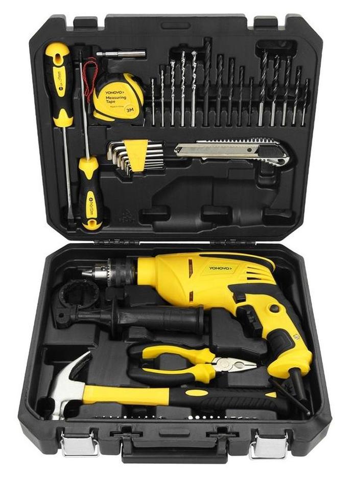 Yonovo 54-Piece Impact Drill Set 810 Watt Multicolour - Image 1