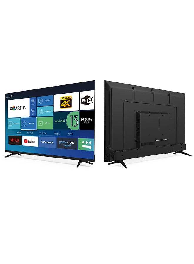 VIDEOCON - 55-Inch Edgeless 4K UHD Smart TV With Dolby Audio And Wall Mount Included In The Box e55el1100 Black - Image 1