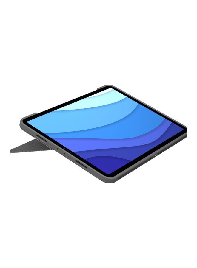 لوجيتيك آي باد آير (الجيل الرابع والخامس - 2020، 2022) مع لوحة مفاتيح كومبو تاتش لوحة مفاتيح بإضاءة خلفية قابلة للفصل مع مسند ولوحة تعقب، موصل ذكي، لوحة مفاتيح أرار رمادي - Image 4