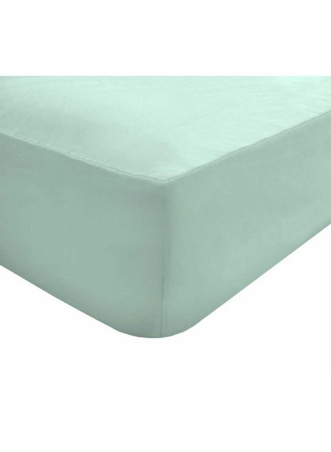 Easy Care Non-Iron Super Soft Polycotton King Sized Extra Deep Fitted Sheet Combination Light Sky Blue 150x200+32cm