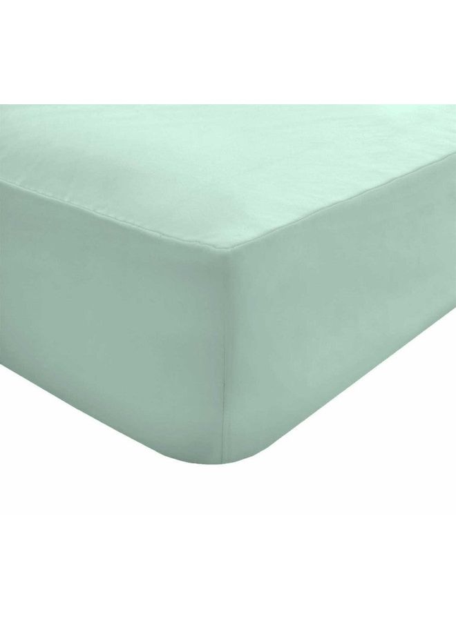 Sleepdown - Easy Care Non-Iron Super Soft Polycotton King Sized Extra Deep Fitted Sheet Combination Light Sky Blue 150x200+32cm - Image 1