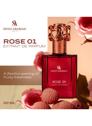 عطر روز 01 إكستريت دو بارفيوم، 50مل، عطر فاخر عالي الجودة، للجنسين، بلمسة الورد، زهري، فاكهي، مزيج فاخر للنساء والرجال 50ملليلتر - view 2