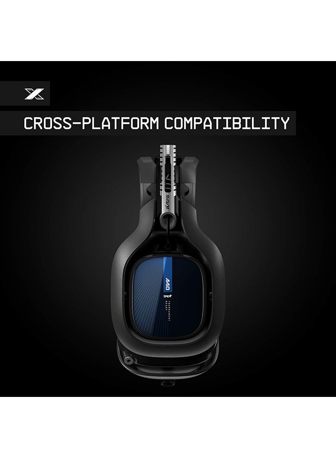 ASTRO - ASTRO Gaming A40 TR Wired Gaming Headset, ASTRO Audio V2, Dolby ATMOS, 3.5mm Audio Jack, Swappable Mic, for PS5, PS4, PC, Mac, Nintendo Switch, Mobile - Black/Blue - Image 1