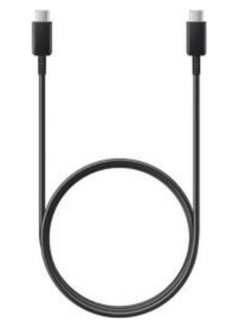 كابل USB من Type-C إلى Type-C لون أسود.