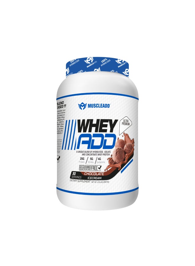 MUSCLEADD - Muscle Add Whey Add-30Serv.-1080G.-Chocolate Ice Cream. - Image 1