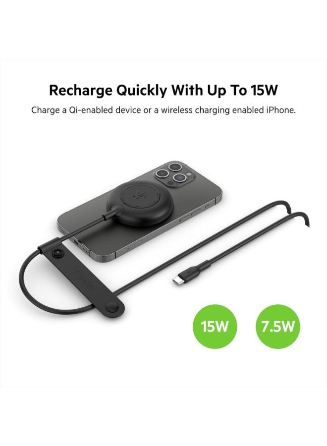 belkin - Magnetic Wireless Charger Pad 7.5W - Magsafe Compatible Apple Wireless Charger, Safe And Secure Wireless Charger For Apple iPhone 15/14/13/12 Series Black - Image 1