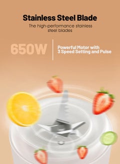 GEEPAS 3-In-1 Blender With Stainless Steel Blades, Turbo Button For Ice Crushing, 3 Speed With Pulse Function, Overheat Protection, Powerful Motor 1.8 L 600 W GSB44034N Multicolour  - Image 2