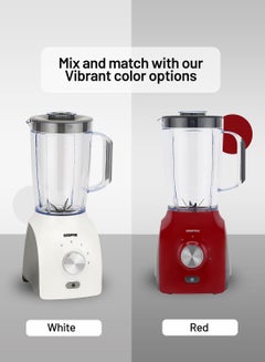 GEEPAS 3-In-1 Blender With Stainless Steel Blades, Turbo Button For Ice Crushing, 3 Speed With Pulse Function, Overheat Protection, Powerful Motor 1.8 L 600 W GSB44034N Multicolour  - Image 4