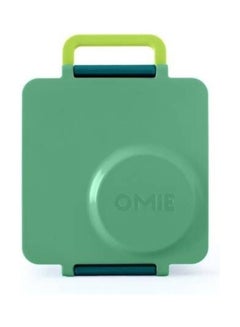Omielife 2nd Gen Kids Bento Box with Insulated Thermos Plastic Green/Dark Green 21.59 x 19.05 x 7.62cm  - Image 2
