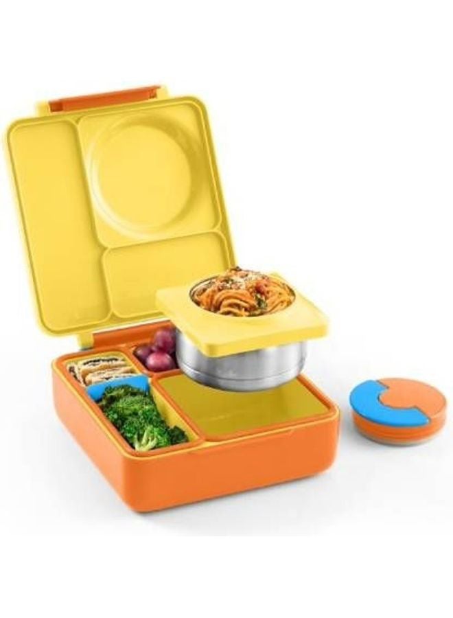 Omielife Kids Bento Box With Insulated Thermos Yellow/Orange 21.59x19.05x7.62cm - Image 1