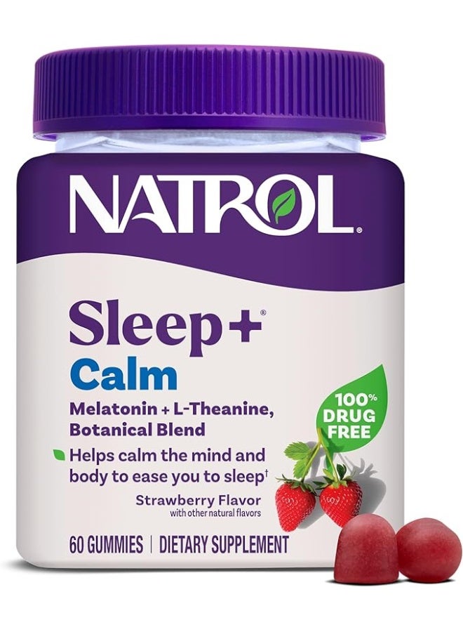 Natrol atrol Sleep+ Calm Melatonin Gummies for Adults, Sleep Gummies, Strawberry Flavor, 60 Gummies, 30 Day Supply - Image 1