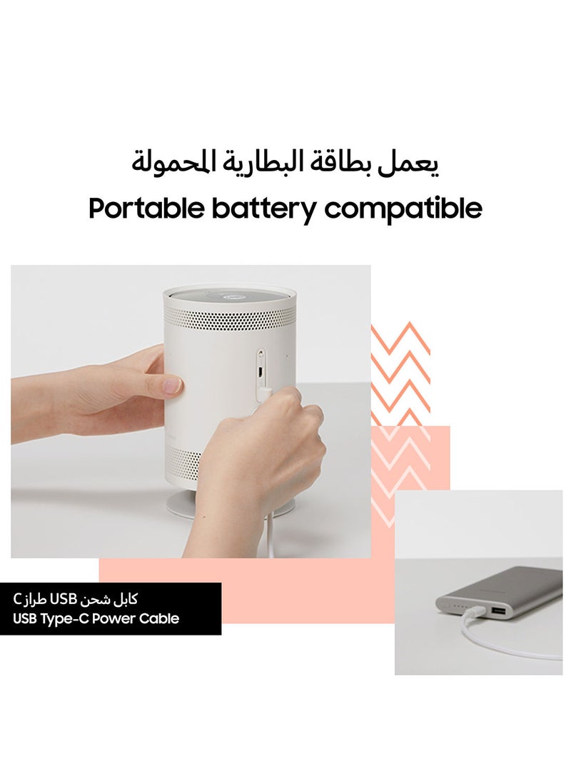 سامسونج - شاشة ذا فري ستايل LED الذكية المحمولة بعرض 100 بوصة بنطاق ديناميكي عالٍ وتجربة شاشة كبيرة وصوت بزاوية 360 درجة جديدة - إصدار 2022 SP-LSP3B أبيض - Image 1