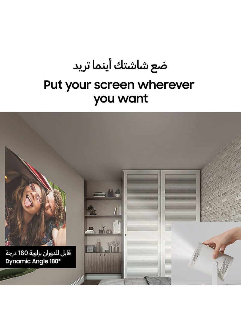 سامسونج - شاشة ذا فري ستايل LED الذكية المحمولة بعرض 100 بوصة بنطاق ديناميكي عالٍ وتجربة شاشة كبيرة وصوت بزاوية 360 درجة جديدة - إصدار 2022 SP-LSP3B أبيض - Image 1