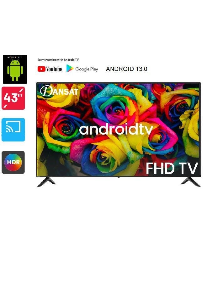 دانسات تلفزيون ذكي بدقة Full HD مقاس 43 بوصة (Android 0.13) مزود بحامل جداري DTD4321BF/DTD4322BF/DTD43BF أسود DTD4321BF/DTD4322BF/DTD43BF أسود - Image 1