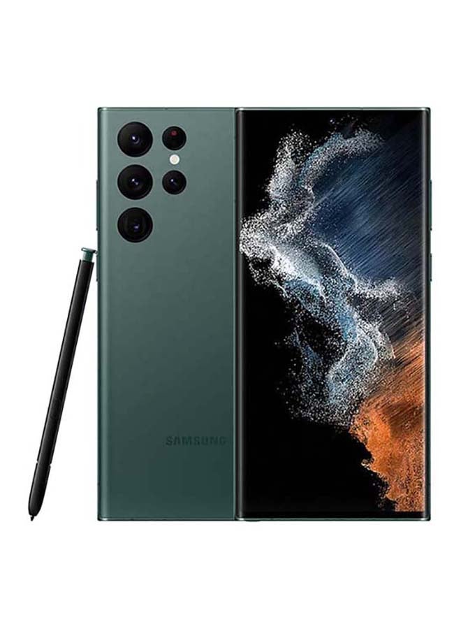 سامسونج هاتف جالاكسي S22 ألترا ثنائي الشريحة بذاكرة رام سعة 12 جيجابايت وذاكرة داخلية سعة 256 جيجابايت ويدعم تقنية 5G، لون أخضر - إصدار الشرق الأوسط - Image 1
