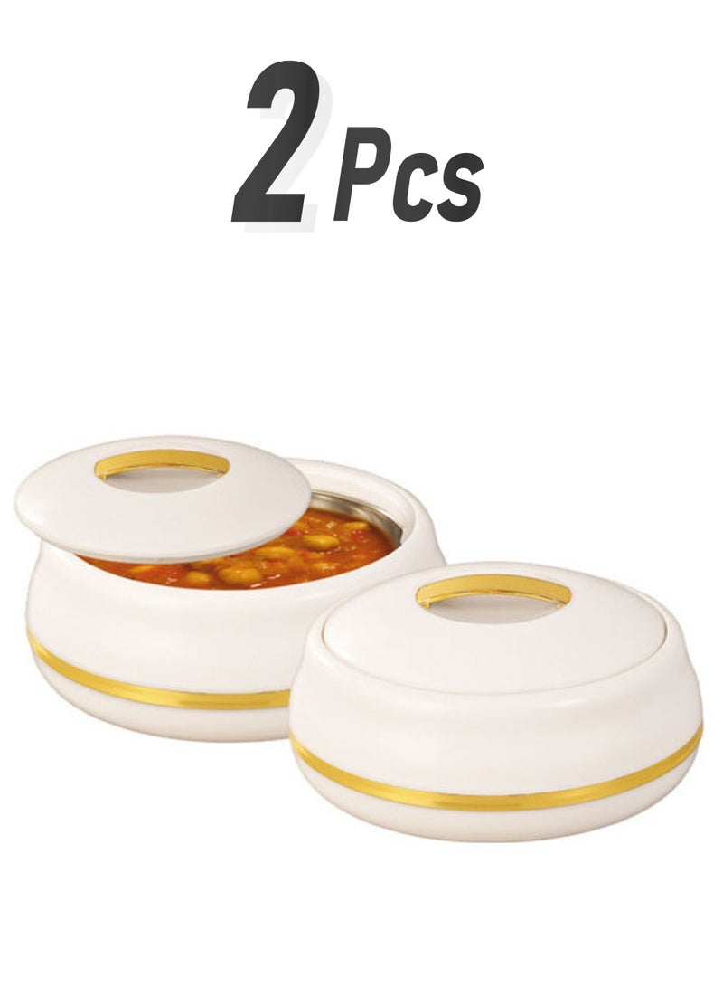 JAYPEE 2-Piece O Maria Neo Twin Thermoware Casserole Set White with Gold 850Liters - Image 1