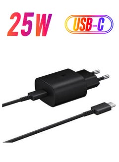 25W PD Adapter With Type-C Charging Cable Black