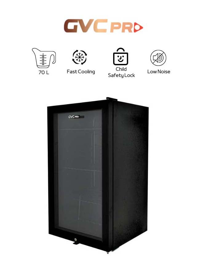 Mini Refrigerator With Glass Door 70 L 2000 W GVRG-125 Black 